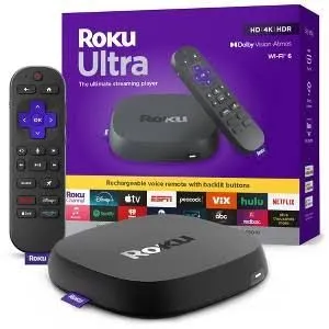 Roku streaming player and remote, set up during an in-home TV visit